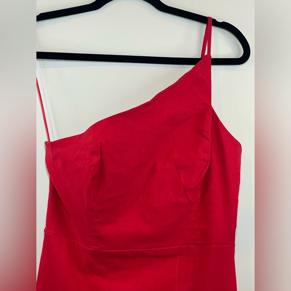 NWT By Anthropologie One-Shoulder Slim Midi Dress in Red Size Medium - Picture 6 of 15